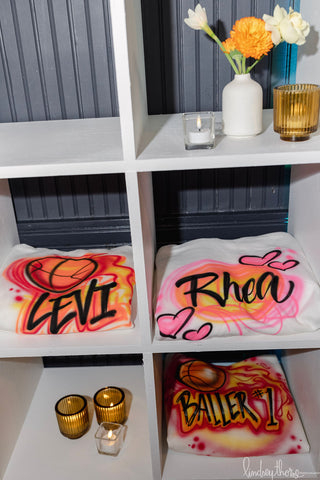 Custom airbrush hoodies basketball theme party