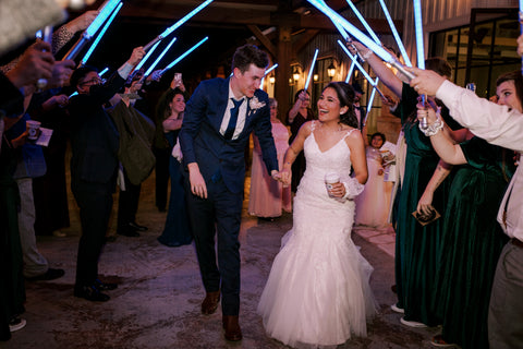 Wedding lightsaber sendoff Austin, Texas
