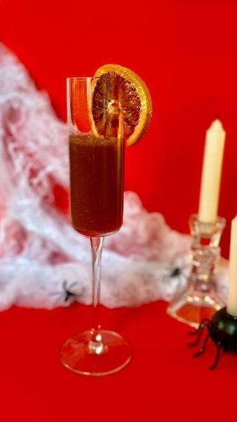 Blood Orange sparkler mocktail made with Drink Glitter