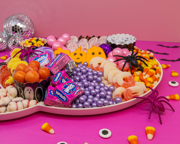 Close up photo, showing non-Halloween themed candies for a budget friendly board