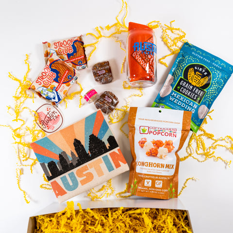 Austin, Texas-Themed Gift Box that contains gifts from small and local businesses in Austin