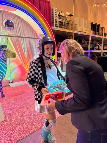Serving up custom disco desserts with our interactive roaming treats service