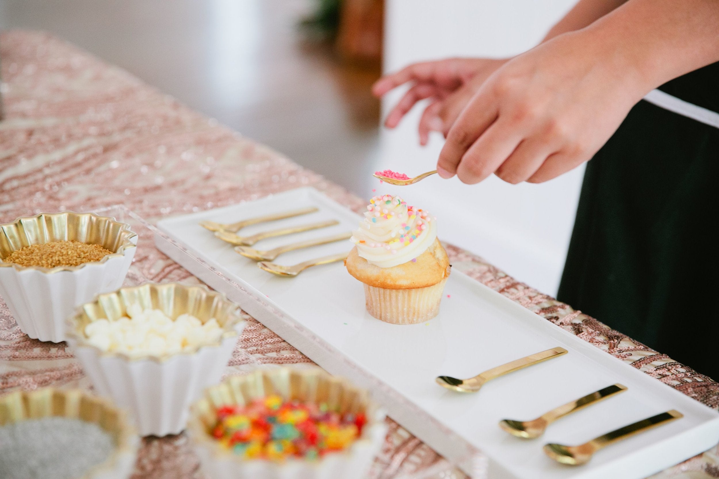 Select sweet toppings for your custom cupcake