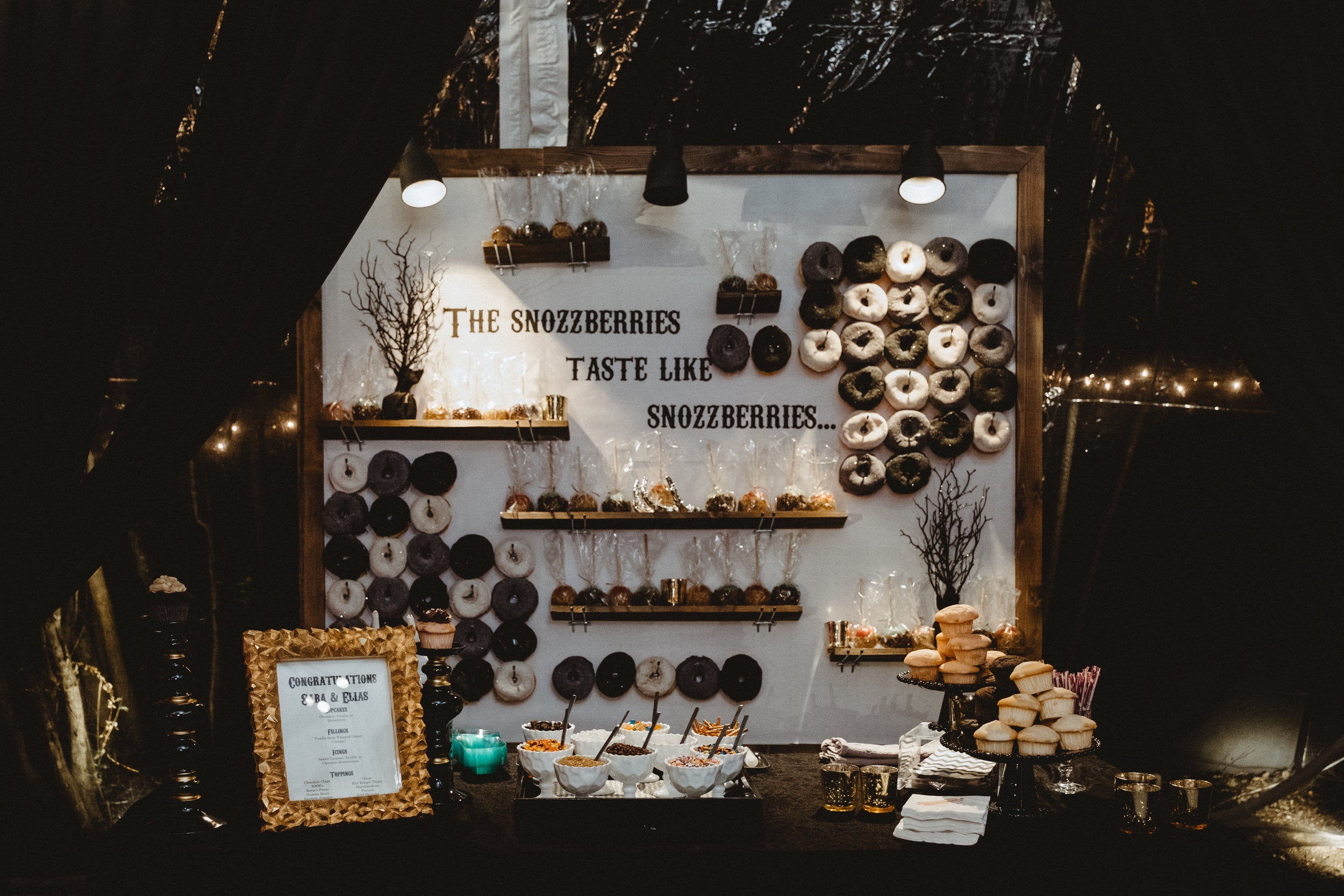 Moody Wedding Dessert Wall Austin Texas