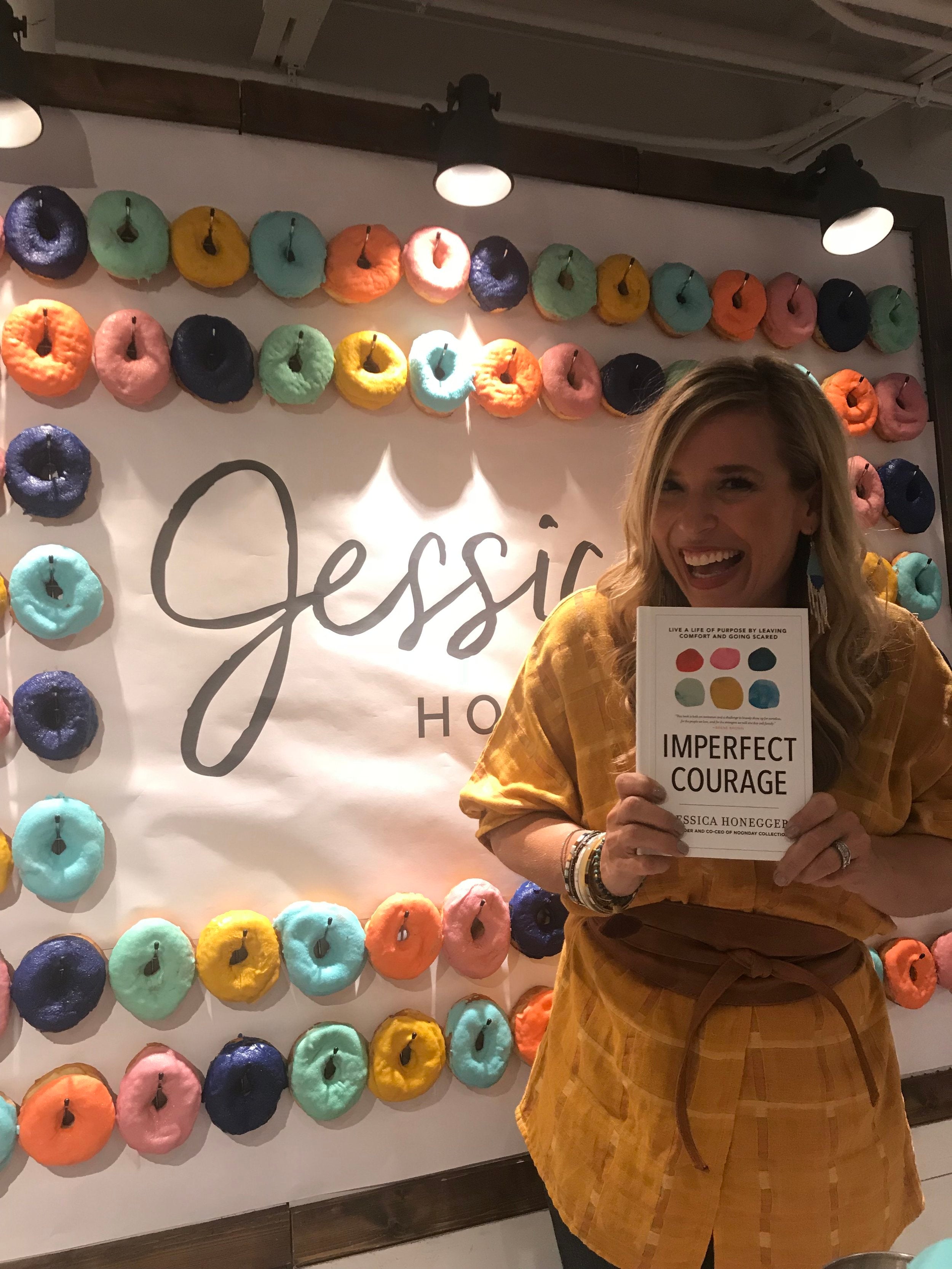 Jessica Honegger book launch features our custom doughnut wall and doughnut bar