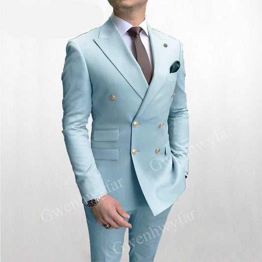  WPYYI 3 Piece Men's Wedding Suit Fashion Men's Slim