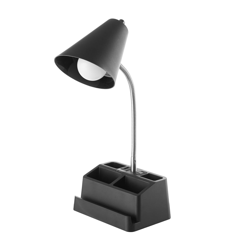 organizer desk lamp with charging outlet