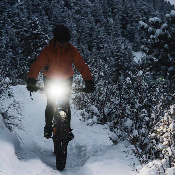 Amazon Bike Light riding in the snow