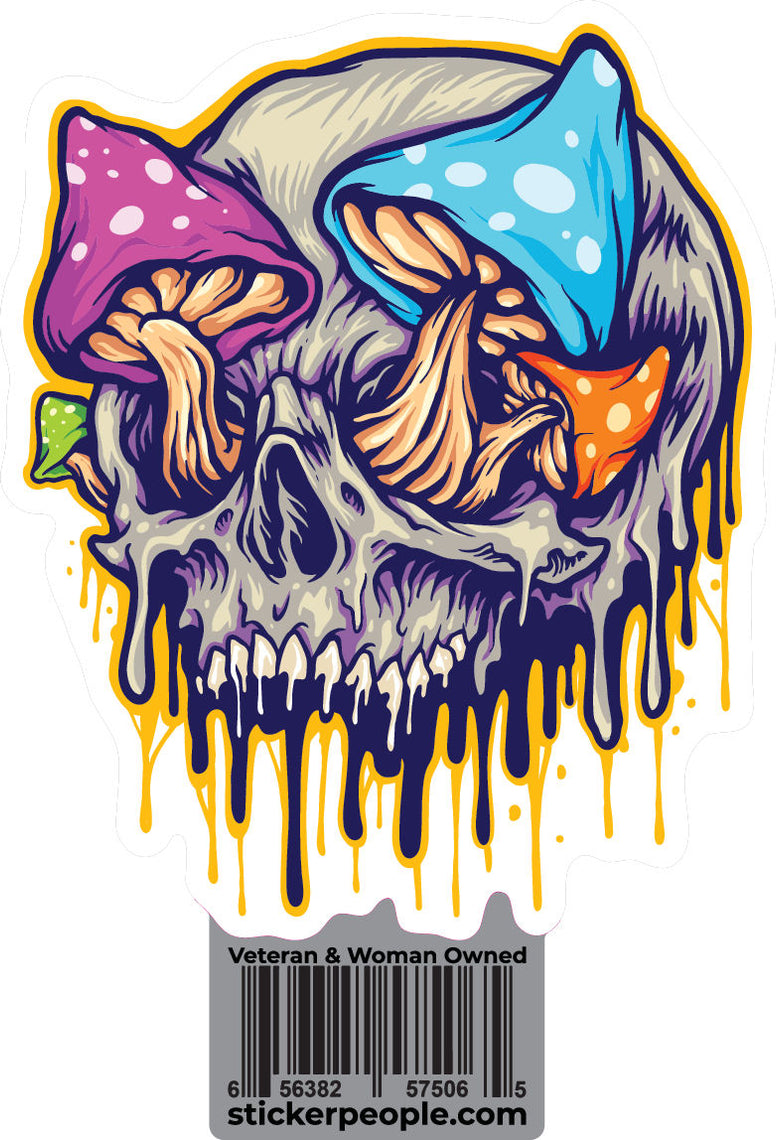 Mushrooms stickers | Skull With Mushrooms | Square | Sticker People