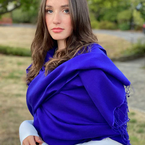 Sapphire Blue Classic Pashmina Signature Cashmere