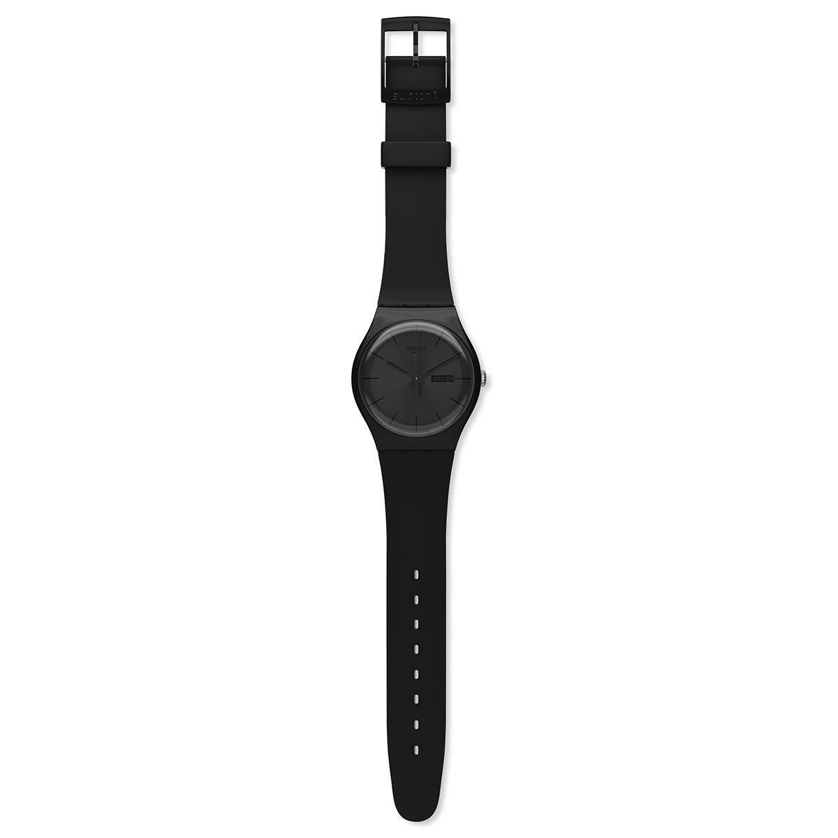 腕時計 スウォッチ Swatch Men's Originals SUOB702 Black Silicone