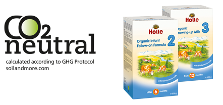 Holle organic baby milk CO2 neutral