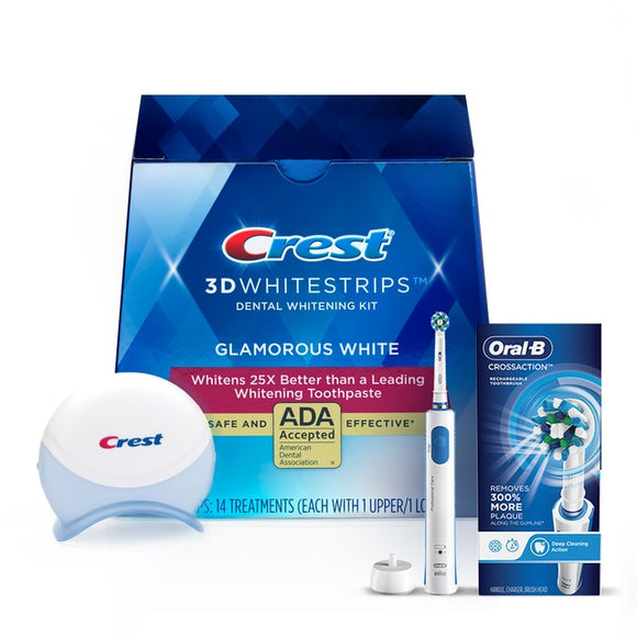 crest 3dwhitestrips original teeth whitening kit with blue light