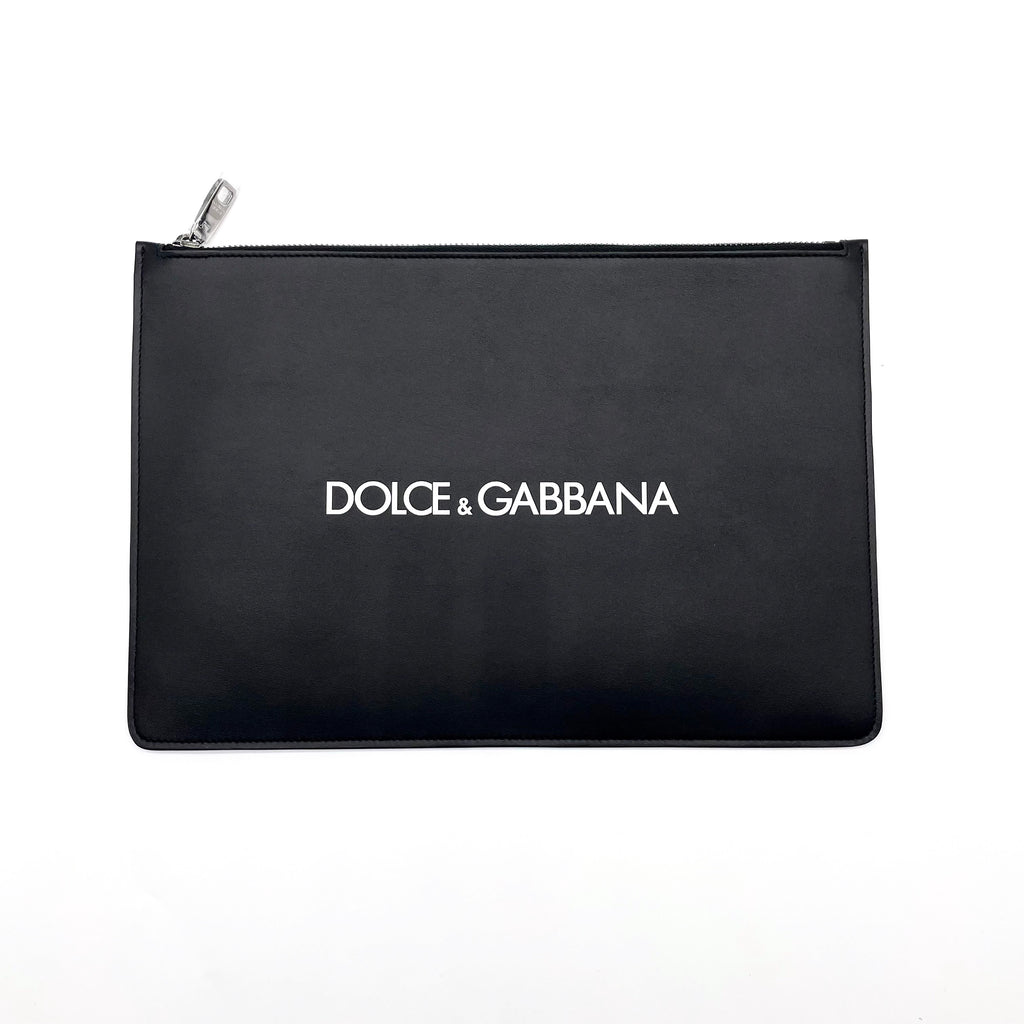 DOLCE&GABBANA クラッチバッグ レザー ブラック-