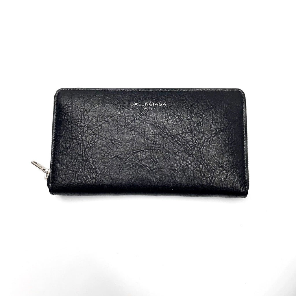 500円引きクーポン】 レザー BALENCIAGA 466544 ラウンドファスナー