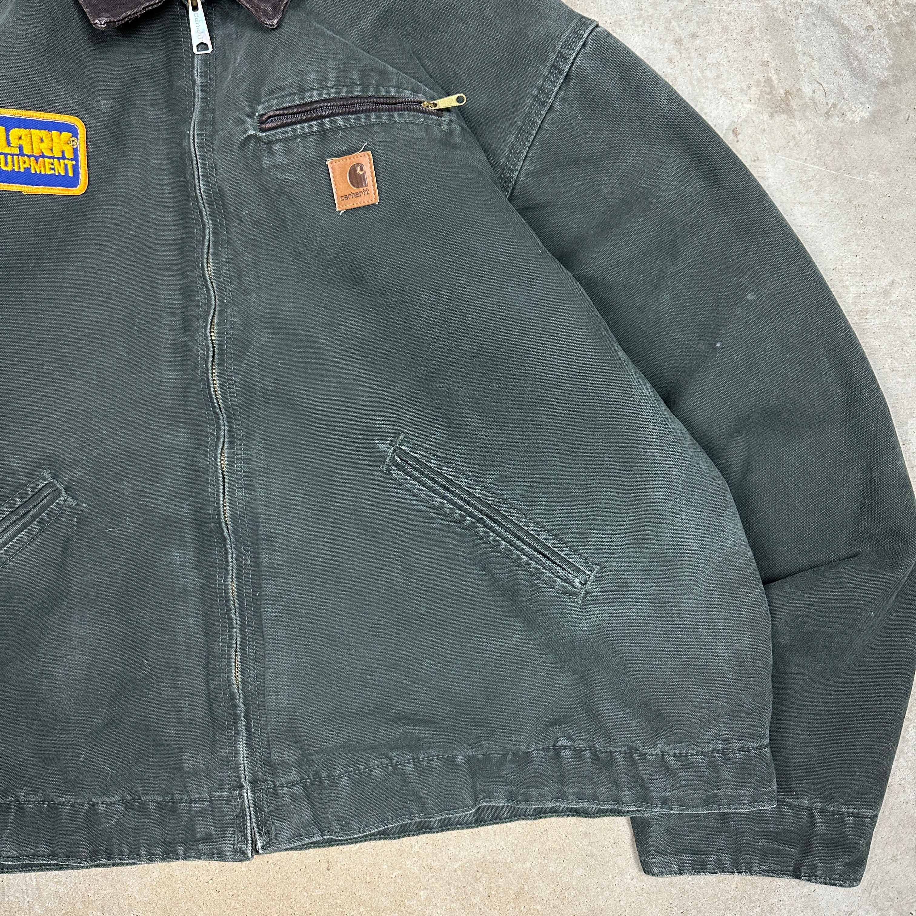 90s Patched Moss Green Carhartt Detroit Jacket XXL P76