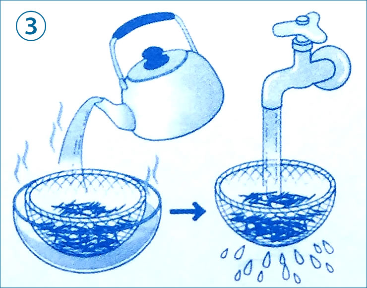 細切めかぶ　水戻し方法③