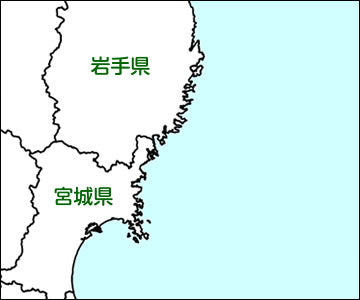 地図（三陸 リアス式海岸）