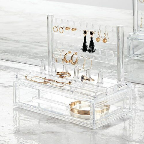 4 Style Dust-proof Acrylic Earrings Jewelry Storage Box Display Stand  Drawers Rack Holder ((Not Including Jewelry & Necklace) | Wish | Jewelry  display box, Drawers design, Earring display stands