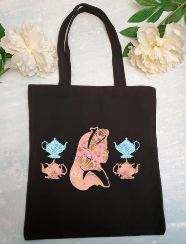 Alice in Wonderland Curiouser and Curiouser Tote – Gold Leaf Book Box