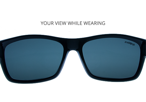 Spotters Coyote+ Gloss Black / Ice Blue Mirror Polarised Lenses