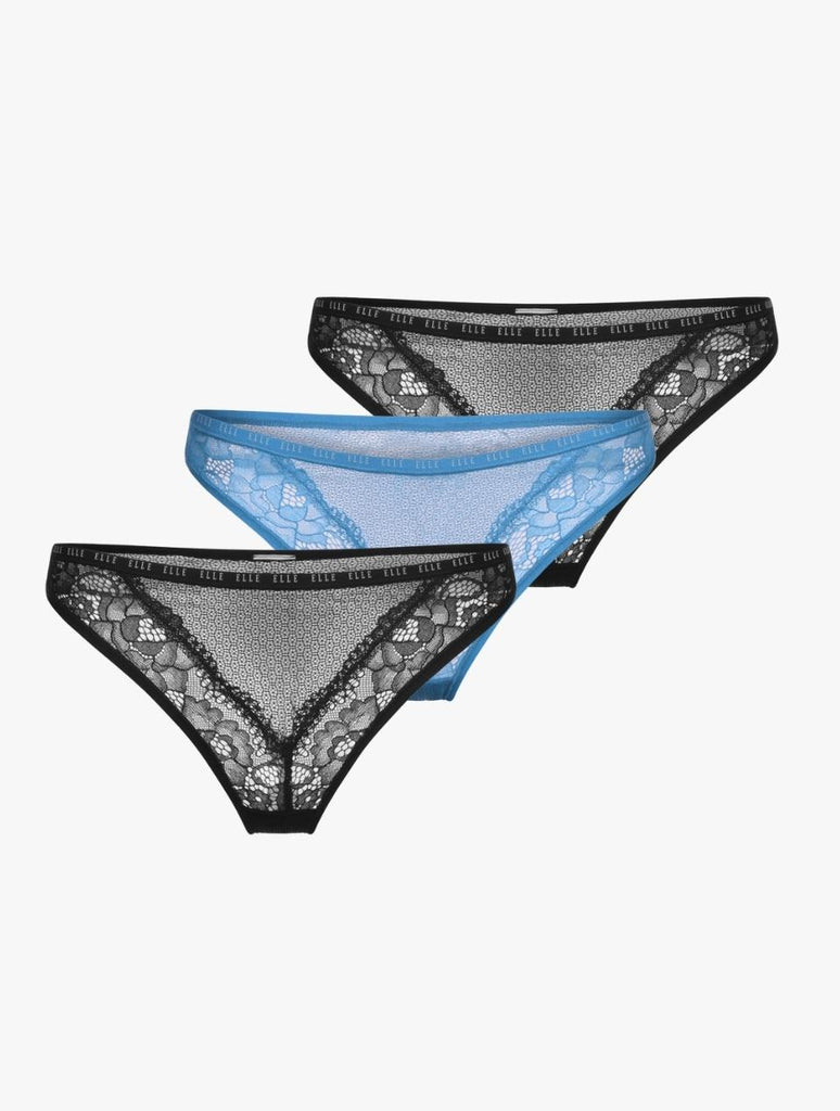 3pack Letter Tape Lace Thong Set