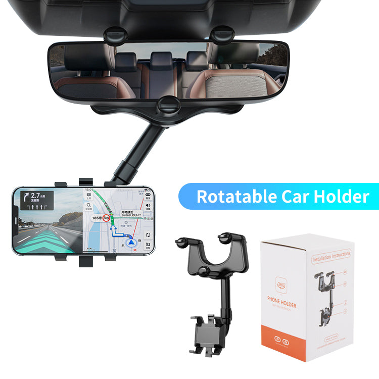 StitchGreen Mobile Phone Car Holder Universal Clips Silicone 360 Rotatable Retractable Rearview Mirror Phone Holder For Car