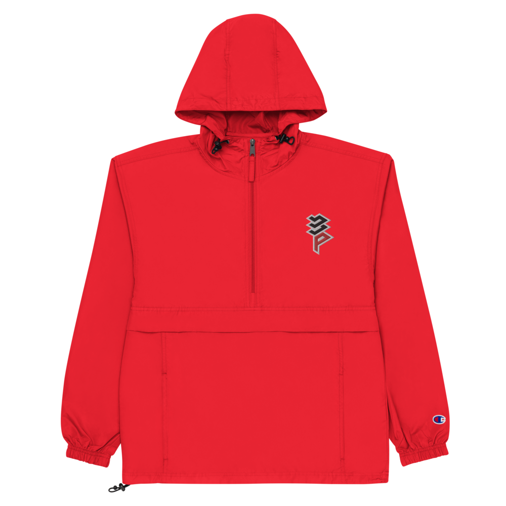 champion packable jacket red