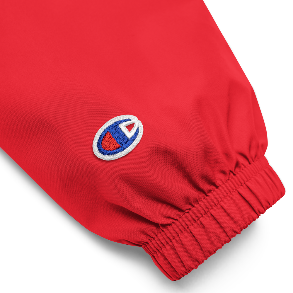 champion packable jacket red