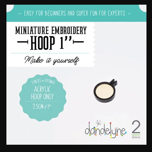 Miniature Embroidery Hoop Pack 5.5cm Acrylic Black - Hoop only