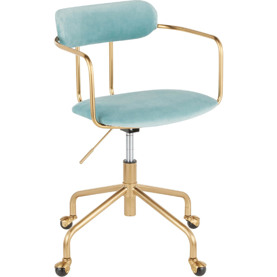 blue gold desk chair