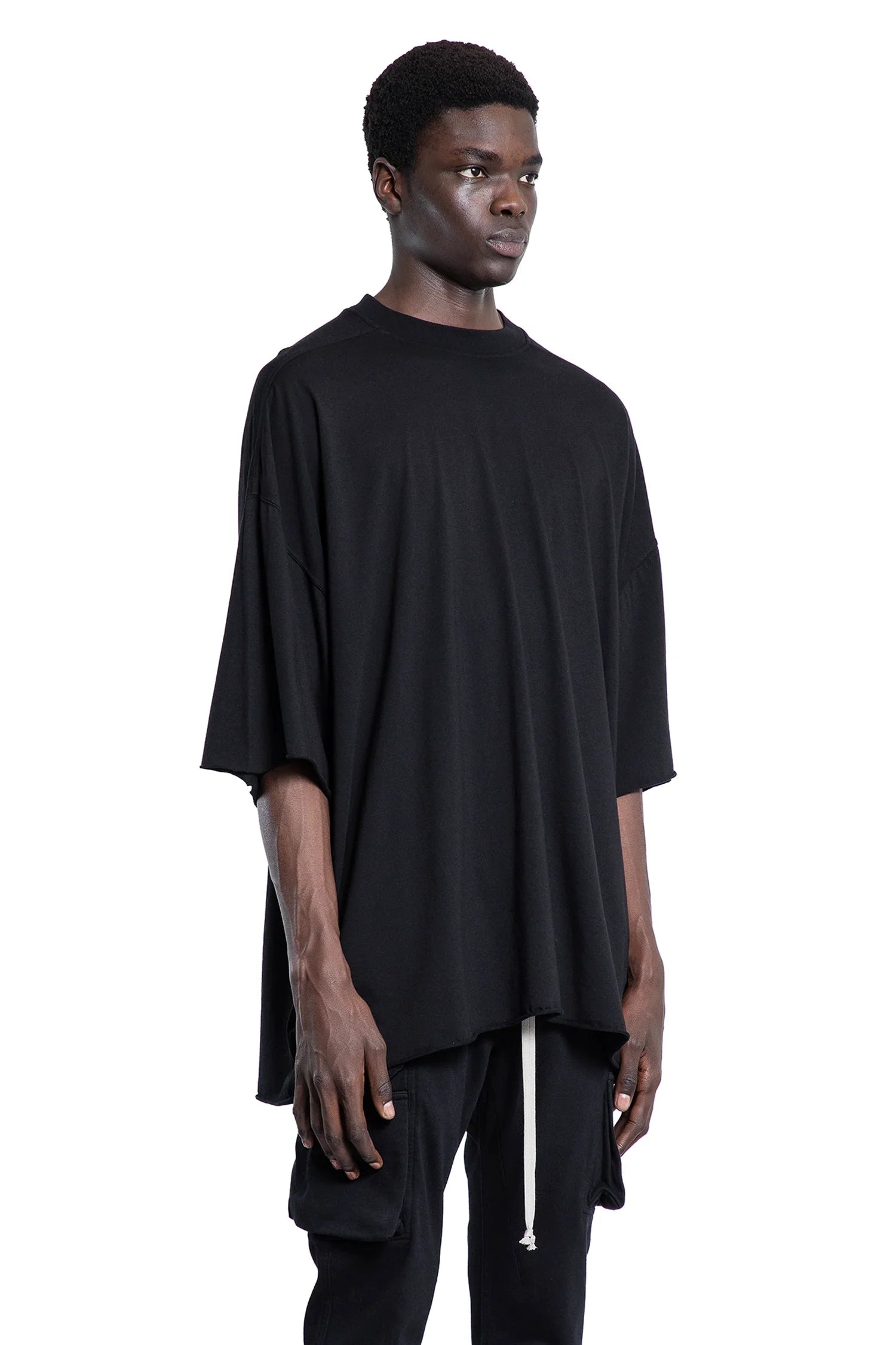 Rick Owens Drkshdw Drkshdw By Rick Owens Oversized Cotton T-shirt With Geometric Design And Relaxed Fit In Black