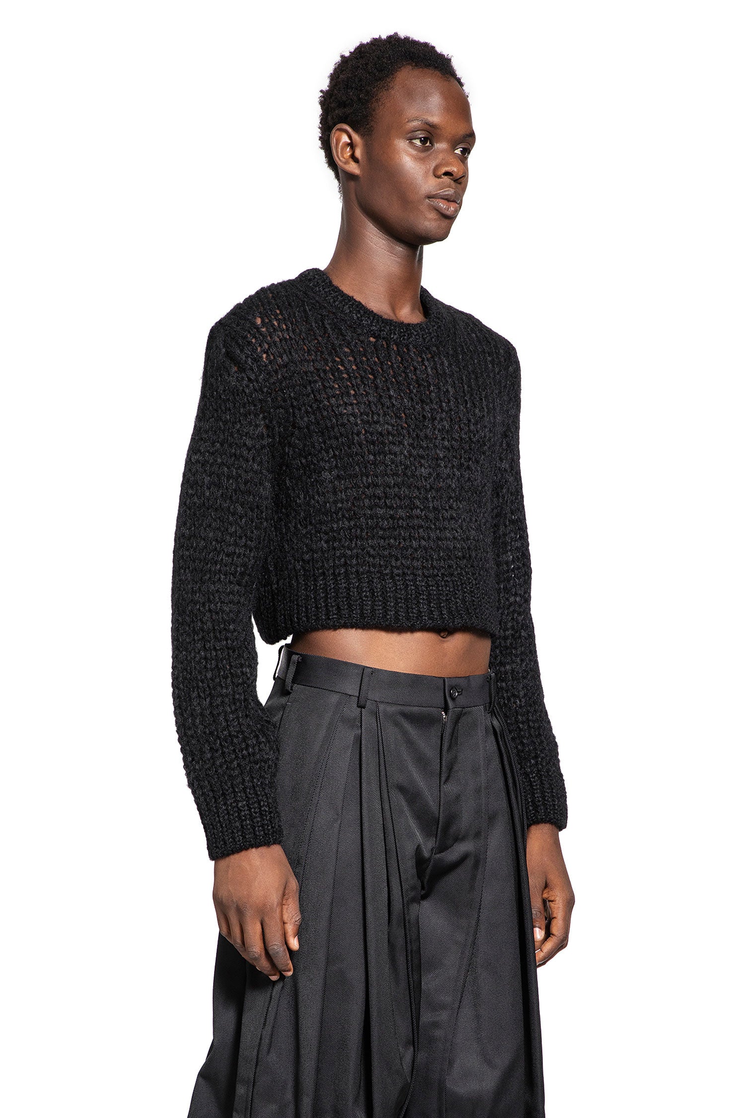 Shop Comme Des Garçons Homme Deux Man Black Knitwear