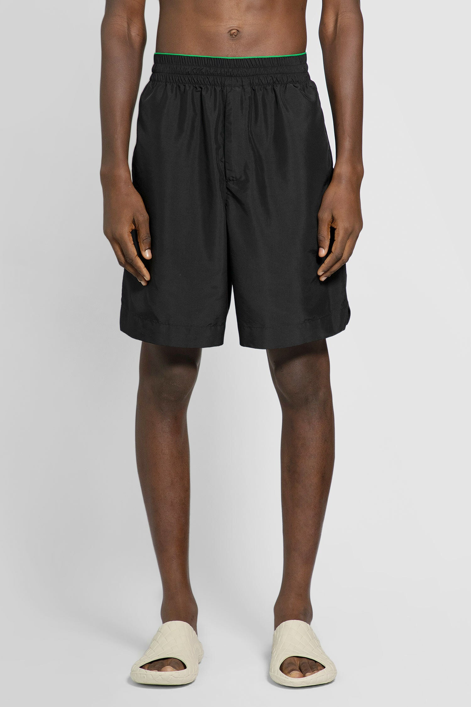 Bottega Veneta Man Black Shorts | ModeSens