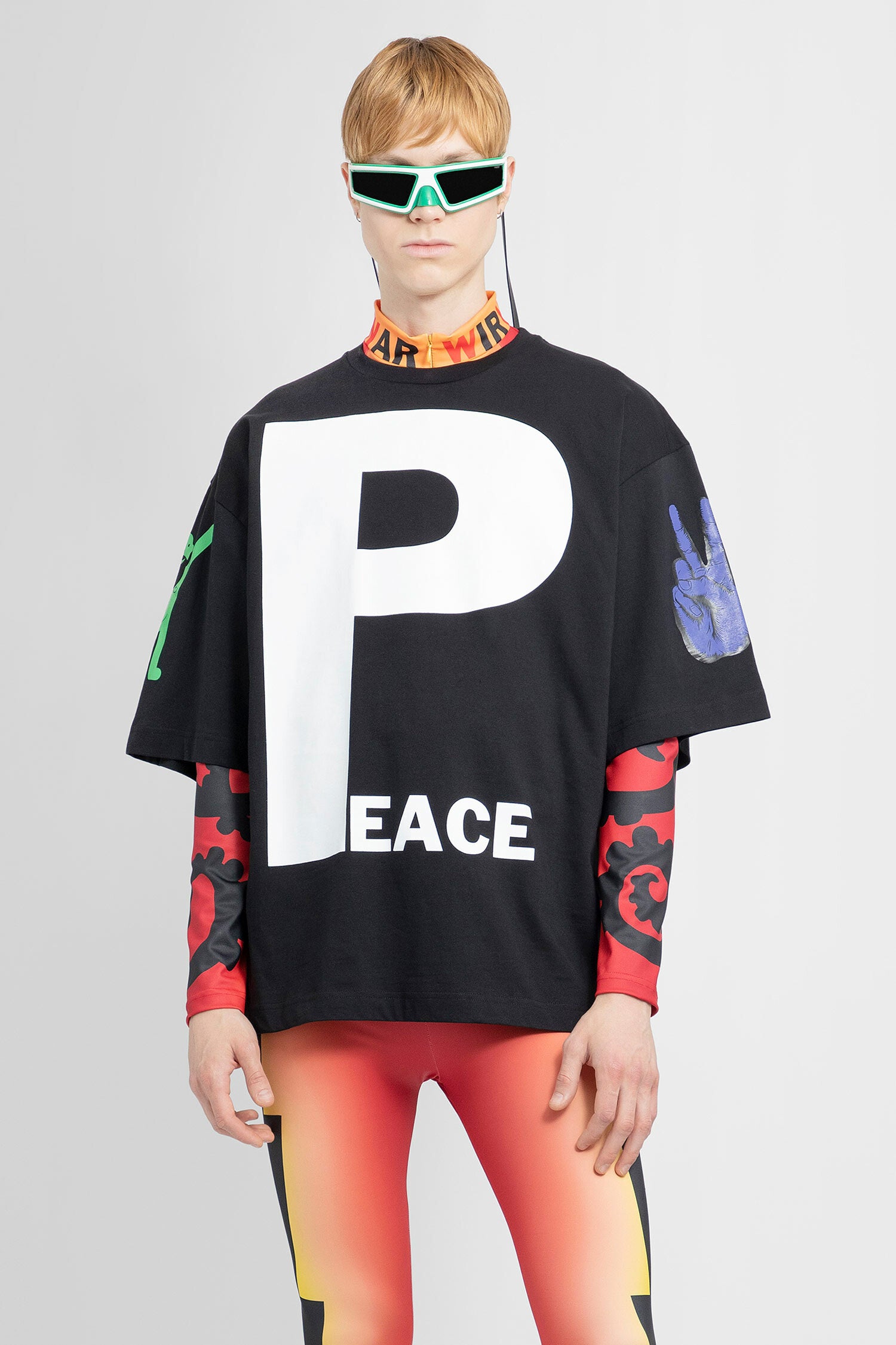 WALTER VAN BEIRENDONCK MAN BLACK T-SHIRTS