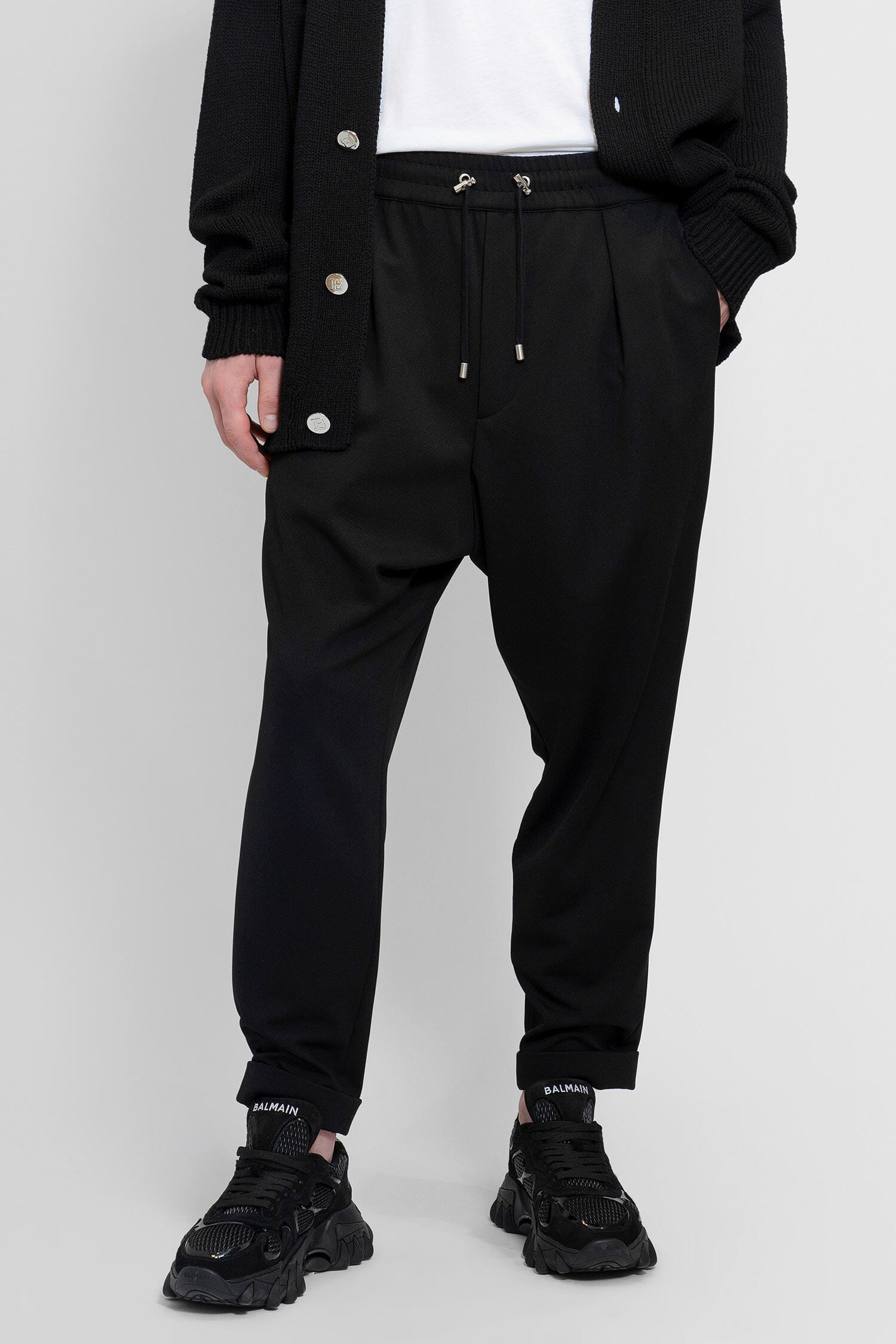 BALMAIN MAN BLACK TROUSERS