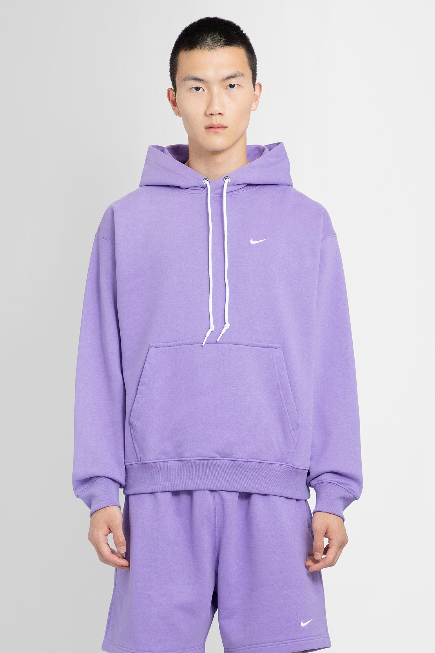 Nike space purple Solo Swoosh French Terry Hoodie