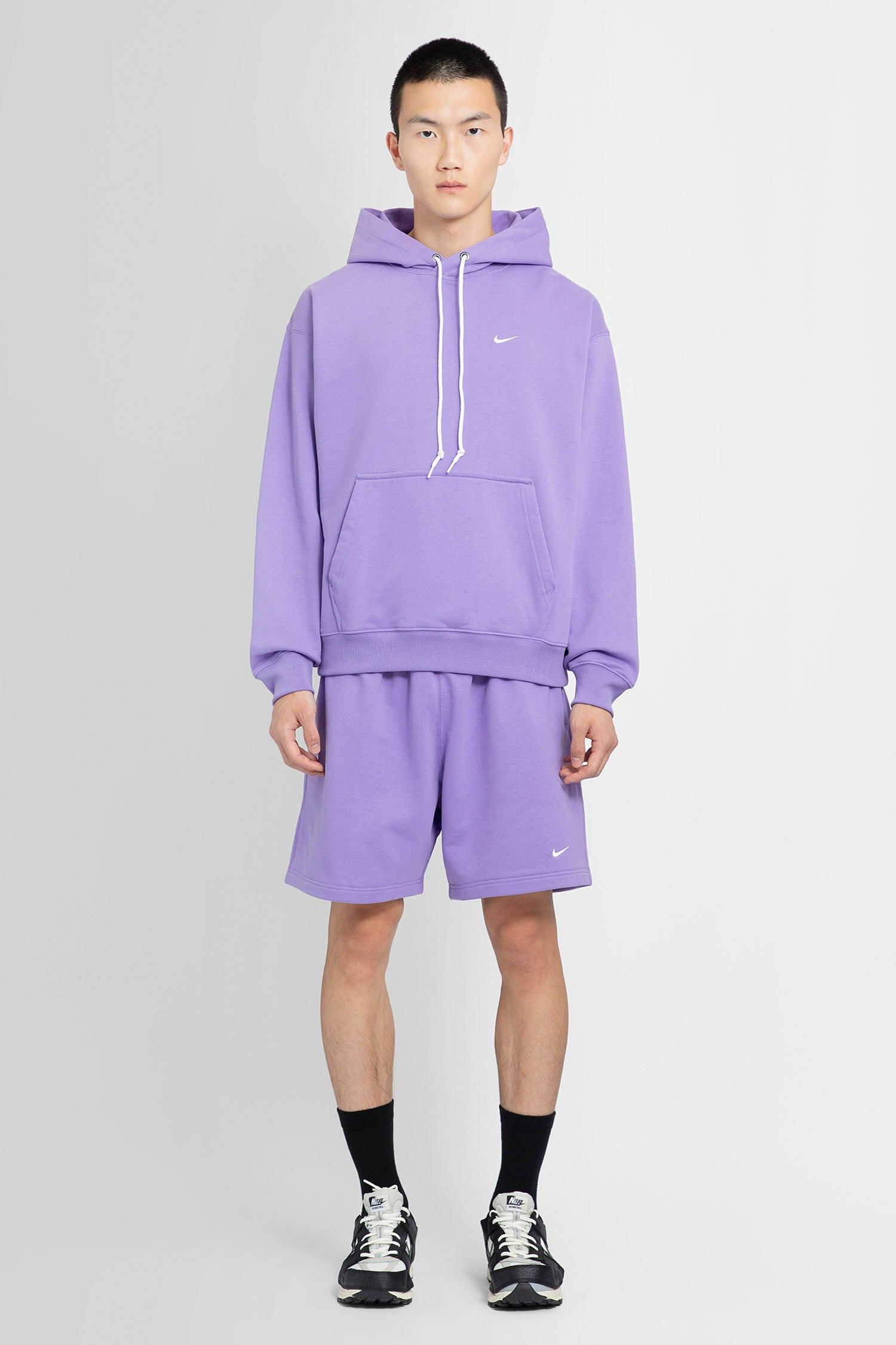 Nike space purple Solo Swoosh French Terry Hoodie