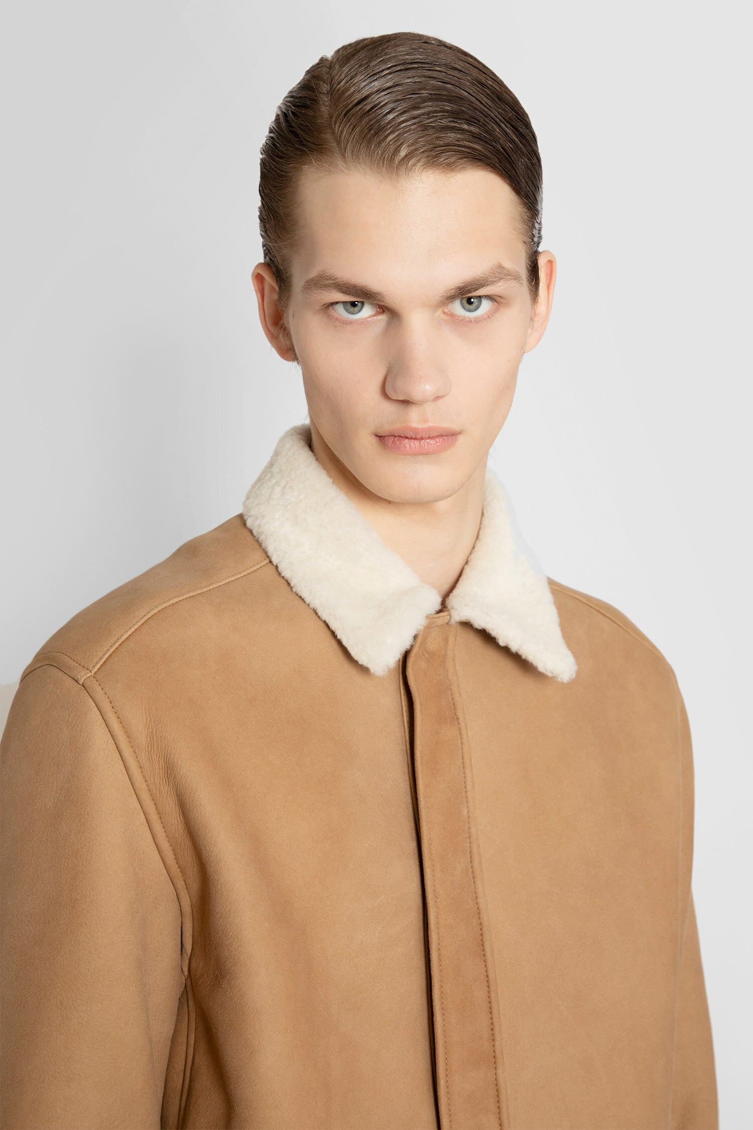 LOEWE MAN BROWN LEATHER JACKETS