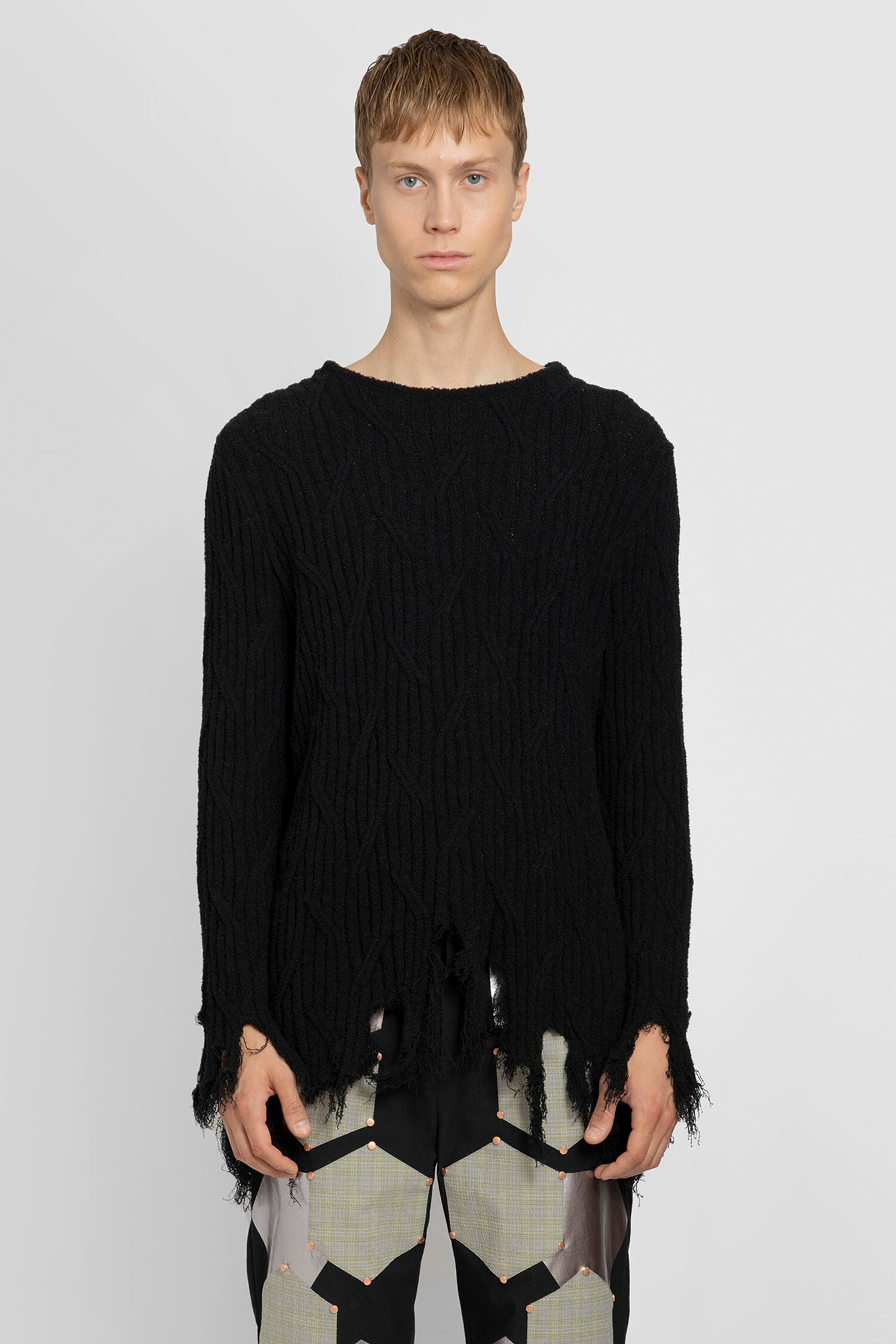 Kiko Kostadinov Cedid Crewneck Sweater Midnight In Black | ModeSens