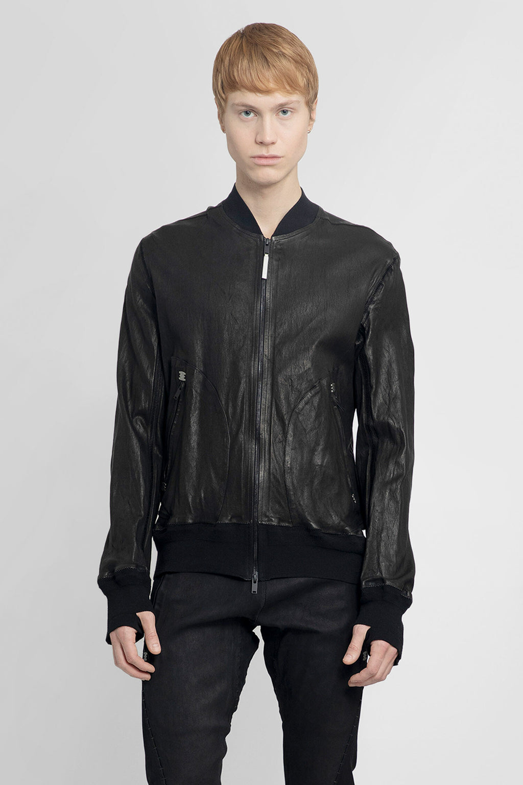 ISAAC SELLAM MAN BLACK LEATHER JACKETS