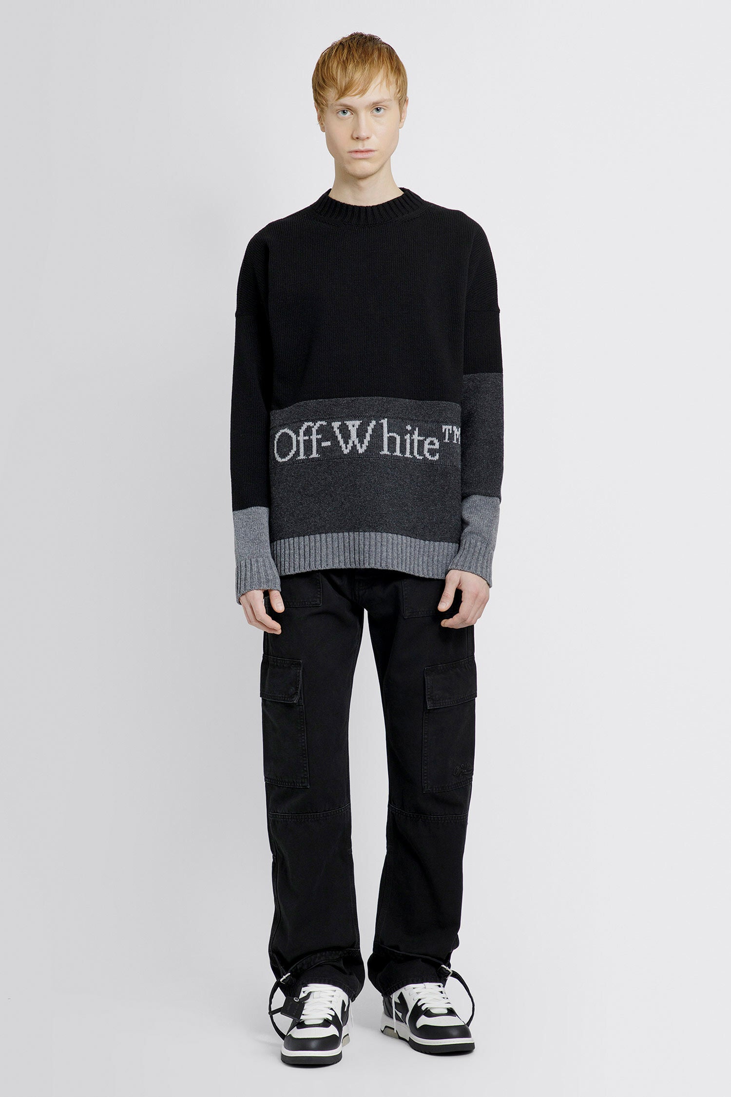 OFF-WHITE MAN BLACK TROUSERS