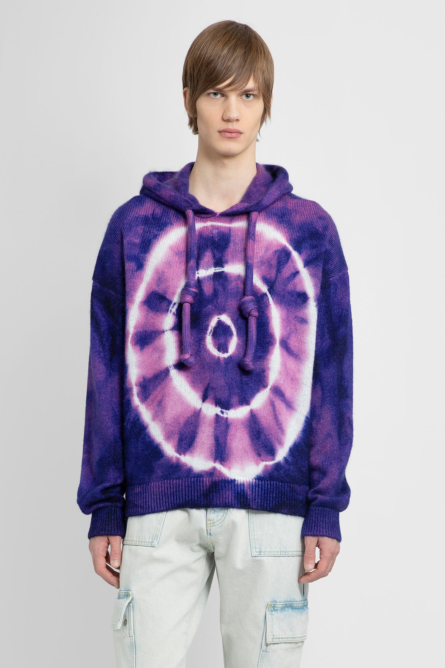 Off-White purple Tie Dye Mohair Skate Hoodie