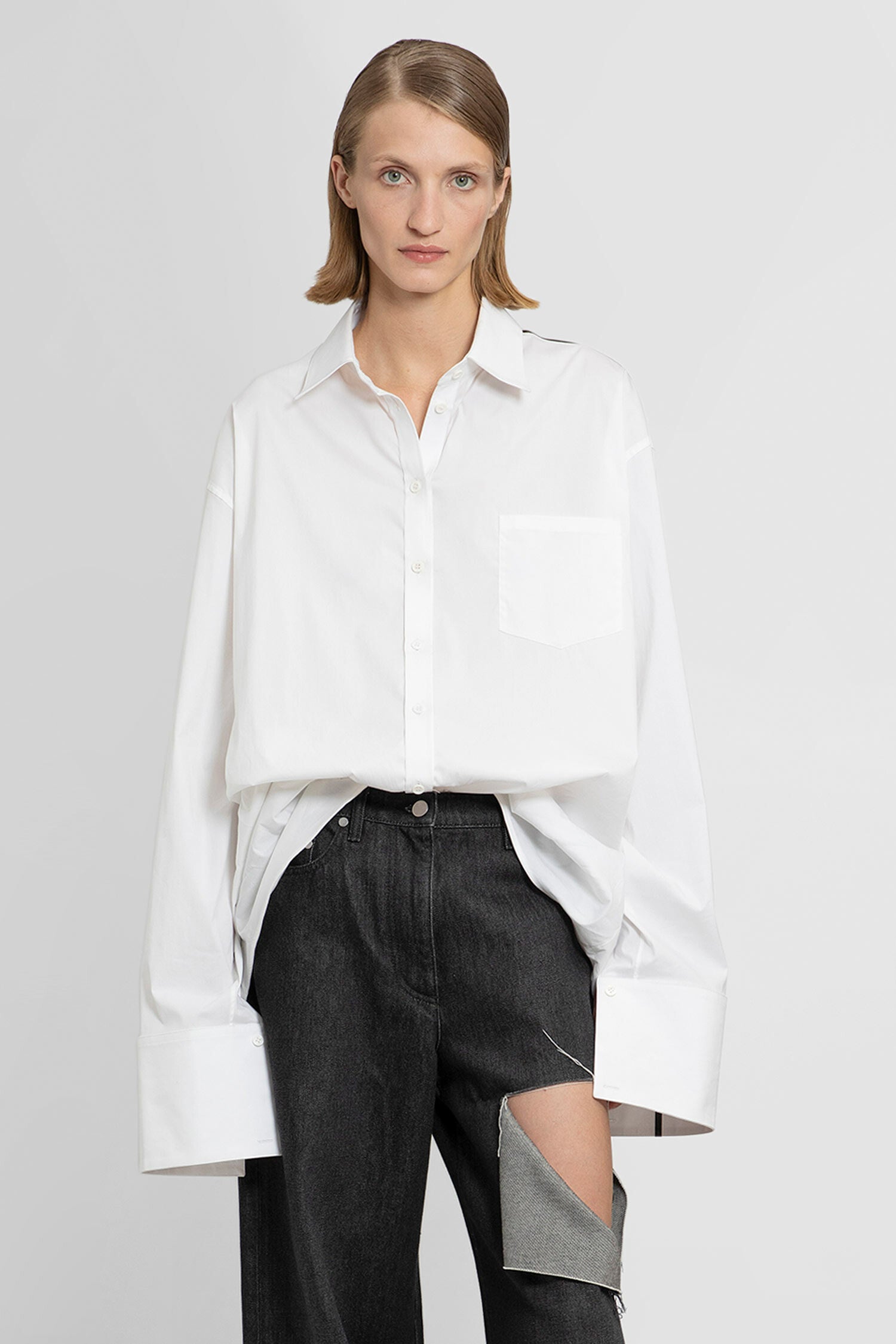 Peter Do Oversize Twisted Cotton Shirt In White | ModeSens