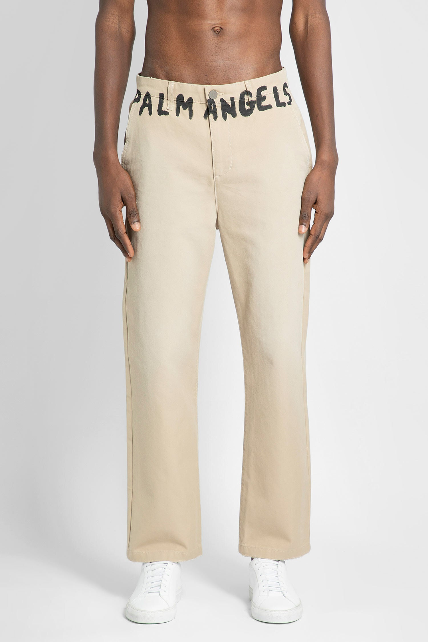 PALM ANGELS BEIGE TROUSERS