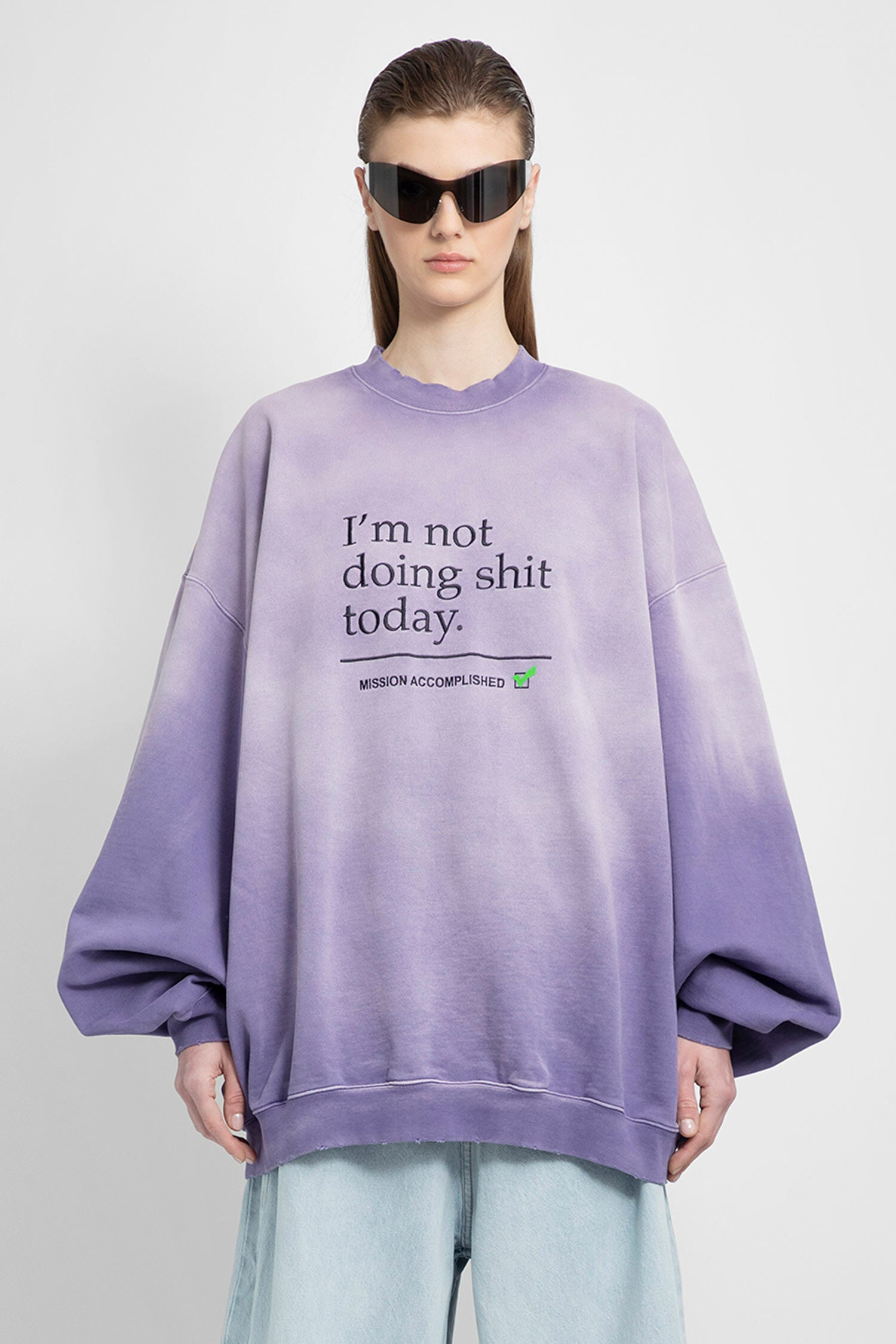 Purple 'I'm Not Doing Shit Today' Sweatshirt