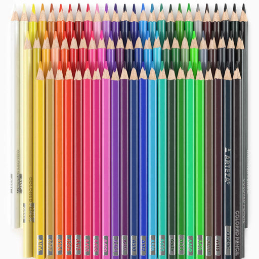 Arteza Colored Pencils Set, 48 Colors with Color Names, Triangular Shaped, Pre