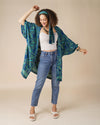 Jade & Blue Batwing Sleeve Jacket | Anastasia Silky Paisley Open Jacket