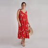 Red Floral Sundress | Natalia Softly Gathered Strappy Dress