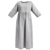 The Olivia Dress | Limited Edition Grey 3/4 Sleeve Dress with Gathered Skirt